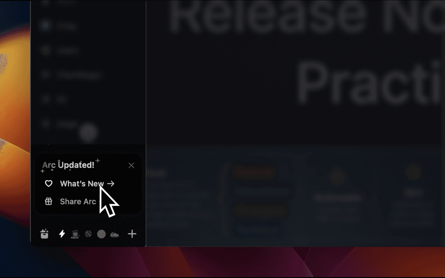 Arc Browser Update Notification